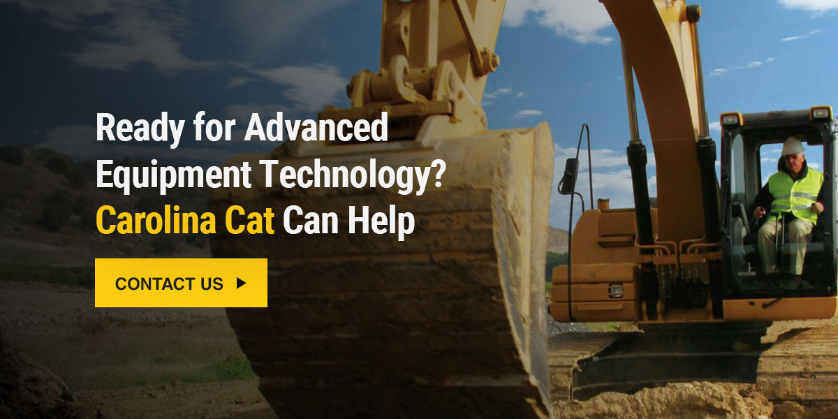construction worker operating an excavator with a clickable contact us button