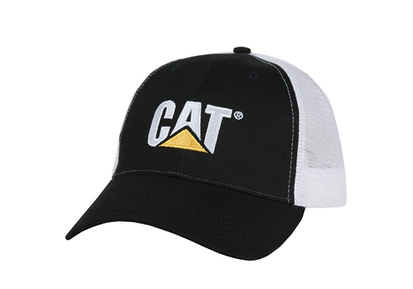 Cat Hat - Black / White Twill Mesh - Carolina Cat Construction