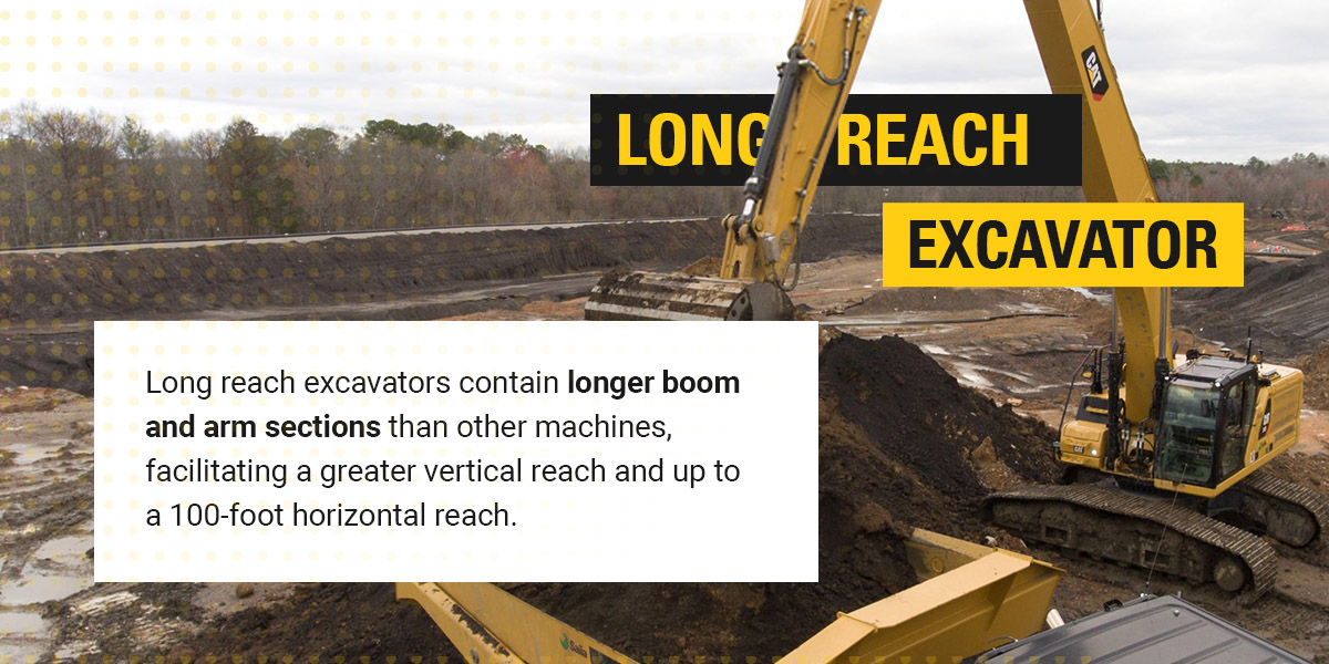long reach excavator in action