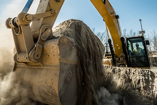 excavator in action